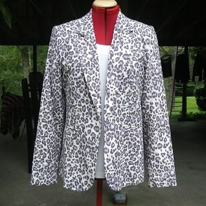 RachelZoe Fitted Snow Leopard blazer M/L
